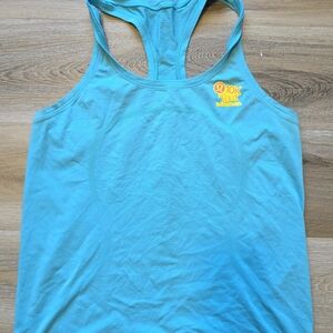 lululemon athletica Turquoise Racerback Tank with Yellow Logo